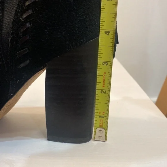 Marc Fisher Suede Peep Toe Chunky Heel Ankle Boot‎ - Picture 8 of 9